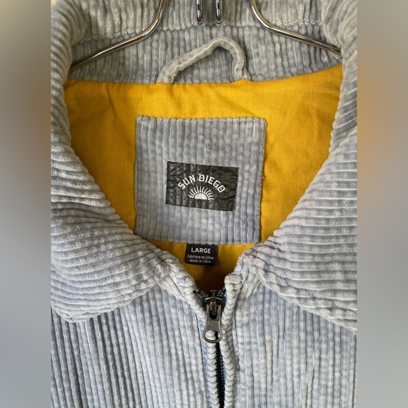 Sun Diego Men's Dusty Blue Corduroy Club Style Jacket Casual Minimal Large - Picture 5 of 6